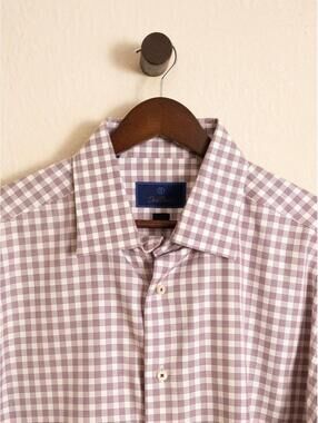 David Donahue Gingham Dress Shirt